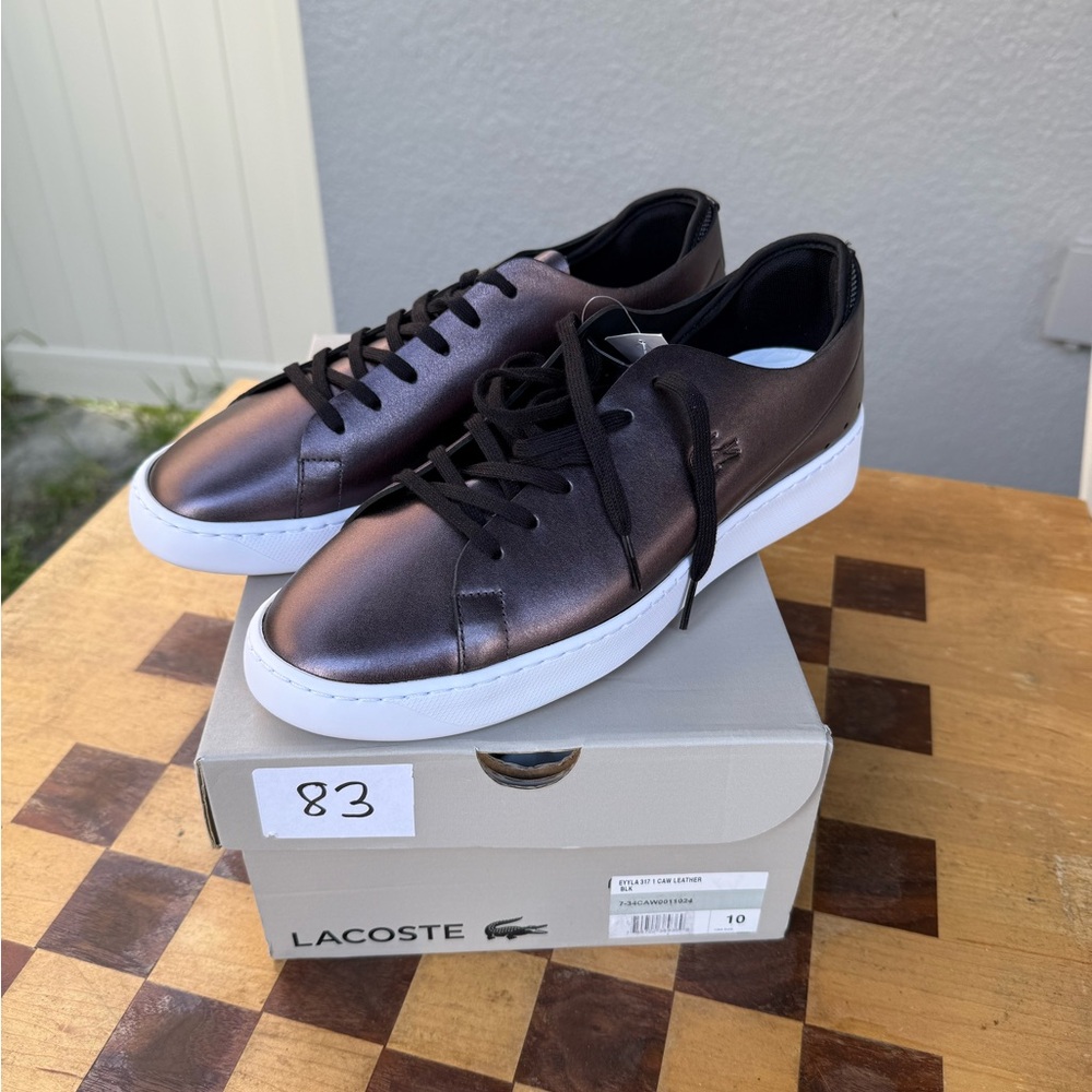 Lacoste Eyyla 317 Women’s Sneakers Size 10 Metallic Black Sneakers